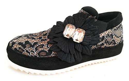 Twin Set CA7TEA, Sneaker a Collo Basso Donna, Nero, 37 EU
