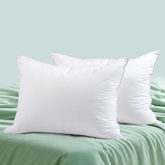 MUSA MUSA Goose Down Feather Pillows for Sleeping, 100 cotton cover