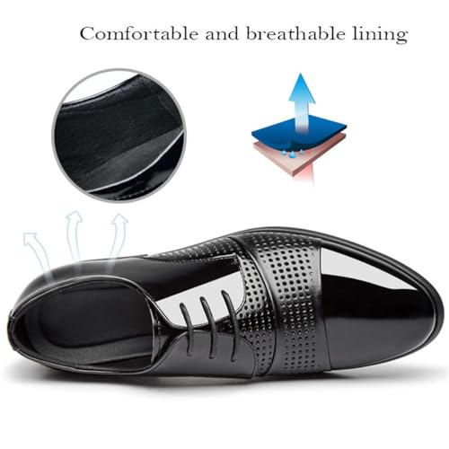 Men's Dress Shoes Casual Pointed Toe Oxford Lace-Up Business Formal Shoes Height Increasing Fashion Casual Shoes2