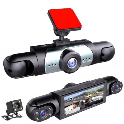 RAINPOT Wi-Fi Dash Cam Front and Rear | 4-Channel 360 Surround Car Camera with 128GB Card 1080P HDR Night Vision G-Sensor Loop Recording for Vehicle Security (WiFi)