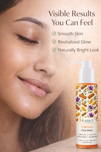 Image of KARROT Face Wash for Tan & Dull Skin | Ubtan Face Wash with Turmeric, Saffron, Sandalwood & Carrot Oil Helps Support Clear, Radiant Skin | Daily Cleanser 100ml