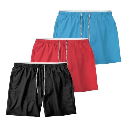 Kit 3 Shorts Masculino Liso Bermuda Tactel Treino Academia (BR, Alfa, G, Regular, Regular, Preto/Azul/Vermelho)