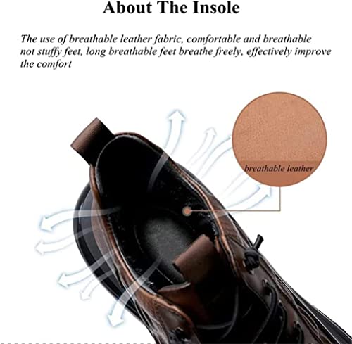 Braised Pork Men's Casual Cowhide Air Cushion Shoes, 2023 New Crocodile Print, Non-Slip Casual Comfortable Shoes,Men's Fashion Sneakers (Brown,44/US 10)3