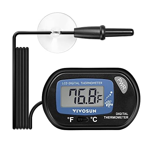 VIVOSUN 1-Pack LCD Digital Aquarium Thermometer Fish Tank Water Terrarium Temperature with Suction Cup for Turtle