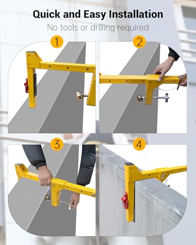 Image of Parapet Adjustable Non-Penetrating Anchor, Reusable Parapet Anchor Clamp for Temporary Fall Arrest Anchorage, Fit Parapet Walls Up to 15 inch Thick, Lightweight Portable and High Strength