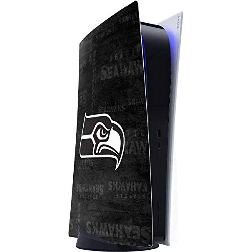 Skinit Decal Gaming Skin Compatible with PS5 Digital Edition Console - Officially Licensed NFL Seattle Seahawks Black & White Design