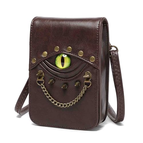 Women's Renaissance era willow nail eye wallet, steampunk bag, Gothic bag (brown,One size)4