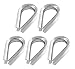 Rierdge 5Pcs M10 304 Stainless Steel Wire Rope Thimble Rigging for 3/8 Diameter Wire Rope Cable
