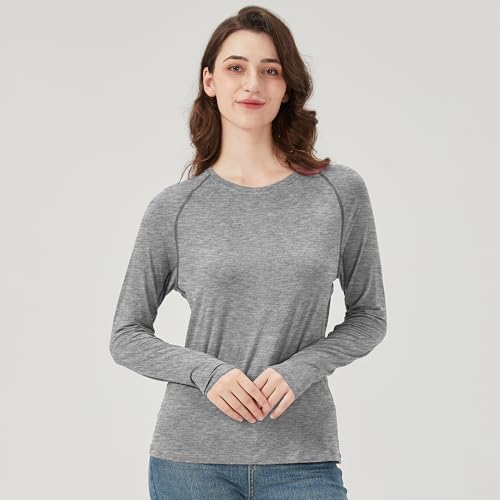 netdraw Women's Ultra Soft Bamboo Viscose Workout T-Shirt Long Sleeve Cooling Lighweight Tops with Thumbholes4
