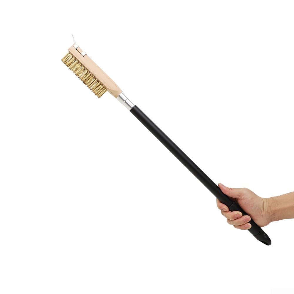 Cepillo de limpieza para horno de pizza con raspador, cepillo de piedra para pizza, accesorios para horno de pizza, cepillo de limpieza, limpiador de piedra de pizza, herramientas para horno de pizza