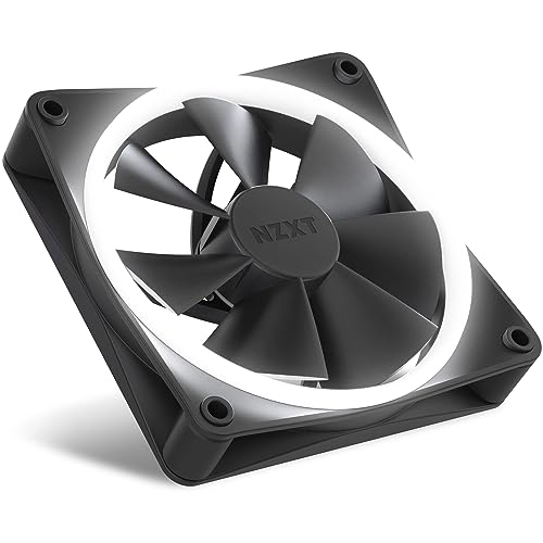 NZXT F120 RGB – 120mm RGB PWM PC Fan – High Airflow, Low Noise – Fluid Dynamic Bearing – Single (Requires NZXT RGB Controller for CAM Software) – 18 LEDs – Black