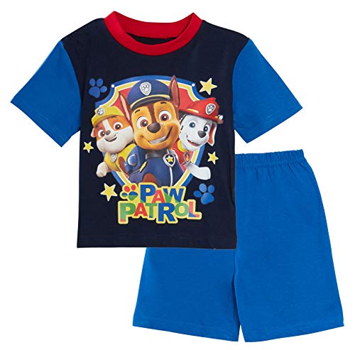 Paw Patrol - Pigiama corto per bambini Chase Marshall, pantaloncini + maglietta da notte blu navy 24 mesi