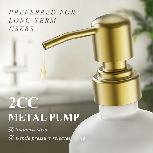Cisily Kitchen Soap Dispenser Set Comes with Ceramics Sponge Holder, Gold Pumps, and Instant Dry Tray, Hand and Dish Soap Dispenser Set Suitable for Kitchen Decor and Accessories(Gold&White) - Image 6