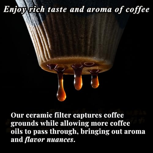 Ceramic Reusable Coffee Filter Dripper Paperless Sustinable Mt. Fuji Made in Japan (Blue)
