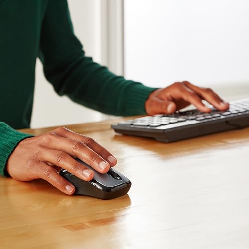 Image of Amazon Basics 2.4 GHz Wireless Optical Computer Mouse with USB Nano Receiver, Portable, Silver