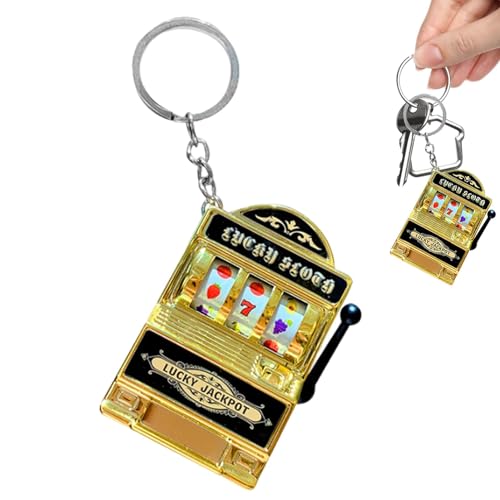 Llavero de juego - Llavero de máquina tragaperras de frutas con diseño retro | Llavero controlador de juego, decoración elegante para llaveros, mochilas y teléfonos móviles. Lus, dorado, Siehe