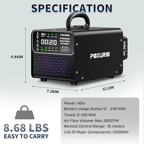 Generador de Ozono Portátil con 2 Baterías y Control Remoto miniatura 4