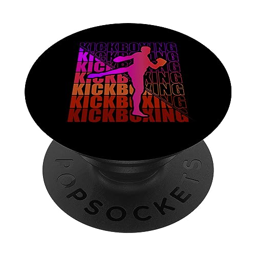Kickboxer Martial Arts Kickboxing PopSockets Swappable PopGrip, Black