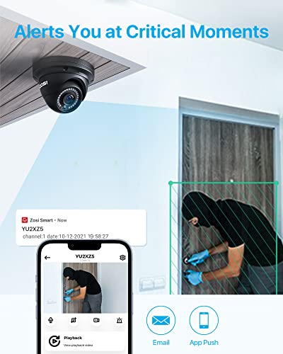Image of ZOSI 4K 16 Channel PoE Security Camera System Outdoor Indoor, 16CH 4K NVR with 4TB HDD for 24 /7 Recording, 16 X 5MP (3K) Bullet Dome PoE Cameras with Night Vision, Motion Detection, Remote Access
