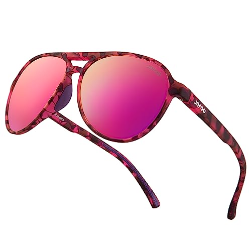 Image of Jefoo Polarized Aviator Sunglasses for Women Men Retro Trendy Sports Sunglasses for Outdoor UV400 Protection