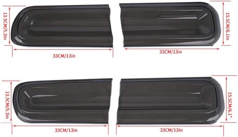 Toworldit 4pcs/Set ABS Exterior Accessories Smoked Tail Light Cover Trim Rear Lights Guards Protective Cover Compatible with Dodge Challenger 2015-20234