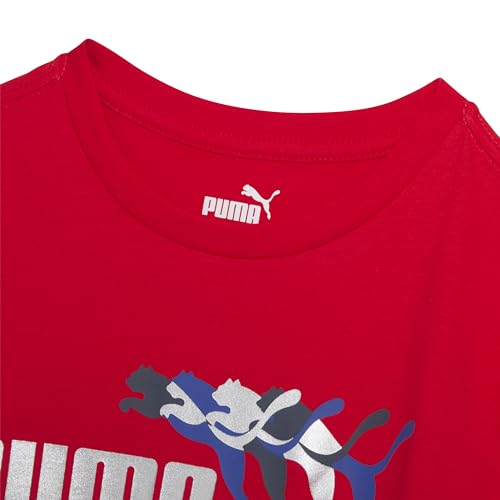 Image of Puma Boys' Short Sleeve Cotton Graphic T-Shirt, Crewneck