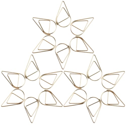 200 Clips De Papel Dorados Forma De Gota: Organiza Tu Oficina Con Estilo Y Elegancia (15x25 Mm)