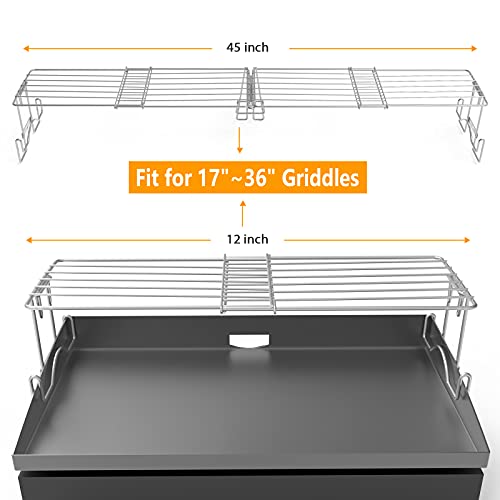 MixRBBQ Adjustable Griddle Warming Rack for Blackstone 17" 22" 28" 36