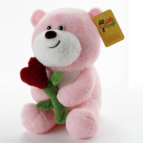Image of Pink Heart Teddy Bear 45 CM Ultra Soft Plush Stuffed Toy for Kids, Babies & Toddlers | Cute Hug-Friendly Teddy with Heart | Soft Fabric Cuddly Toy | Lightweight Washable Gift for Birthday