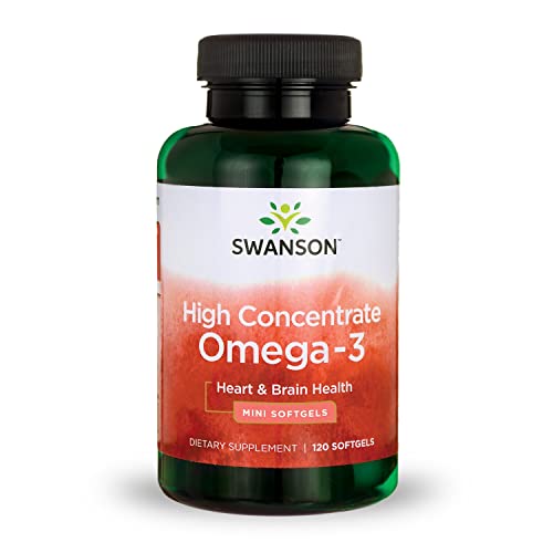 Swanson High Concentrate Omega-3 Fish Oil - Essential Fatty Acids - (120 Softgels, 680Mg Each) #TOP21