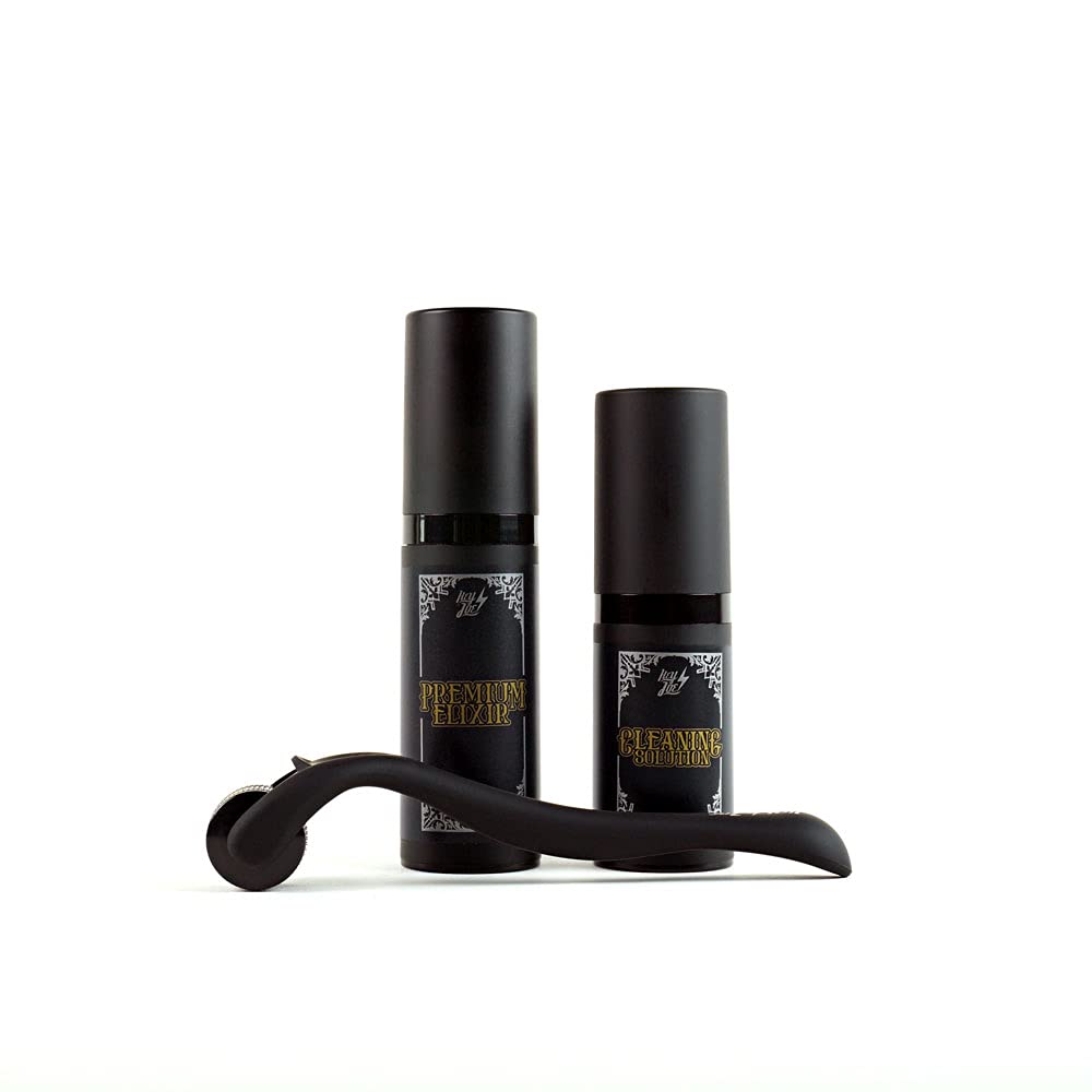 HEY JOE Kit Beard Growth System - Innovador Kit Para El Crecimiento De Barba A Base De Células Madre Vegetales - Tratamiento De 50 Días, color Black
