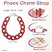 uxcell Phone Wrist Strap, 11 Inch Acrylic Cellphone Chain with Tether Tab, Hands-Free Wristlet Strap for Women Phone Case Accessories, Dark Red