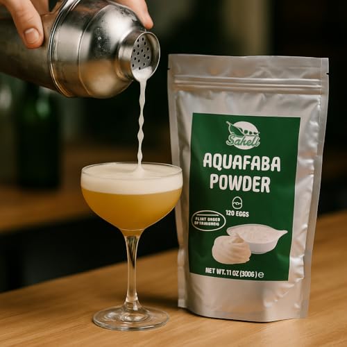 Saheli Aquafaba Powder (11oz) | Vegan & Plant Based Egg Substitute & Cocktail Foaming | Replaces 120 Eggs