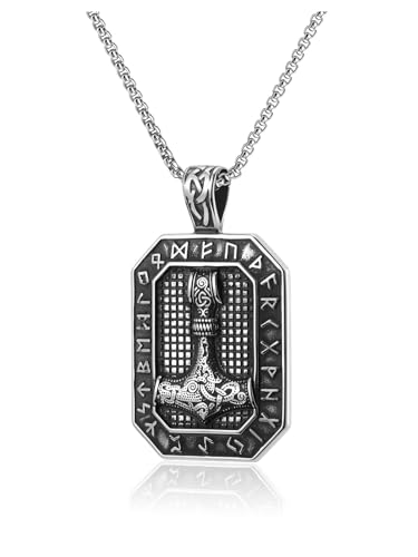 Collier marteau de Thor en acier inoxydable anti-oxydation pour homme