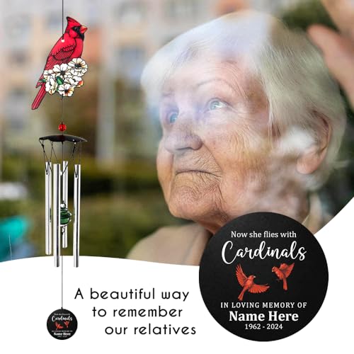 Image of Personalized WindChimes Outdoor Deep Tone,Large Customized Memorial Wind Chimes for Loss of Loved One Engrave Tree of Life,Sympathy Wind Chimes Outside, Gifts for Mother,Garden Home Yard Hanging Decor