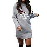 Vestido de suéter para mujer, vestido de calabaza, vestido de otoño, fiesta, manga larga, bodycon mini vestido de reno, estampado de renos, vestido de punto, vestido largo, disfraz, sexy, minivestido