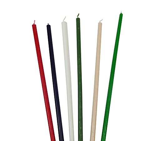 Candele Stelo Cm 37 Pz 12 Decorazioni Addobbi Casa (Verde Smeraldo)