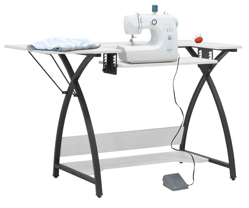 Comet Plus Hobby and Sewing Table with Side and Lower Shelf - Can Also Be Used as Computer Desk