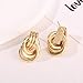 VANGETIMI Chunky Gold Statement Earrings for Women - Trendy, Fashion Knot Geometric Drop Dangle Earrings - Minimalist Gold Jewelry