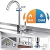 YORKING Utility Sink, Free Standing Single Bowl Kitchen Stainless Steel Sink with Drawer Storage & Cold and Hot Water Pipe for Indoor and Outdoor (39 inch)