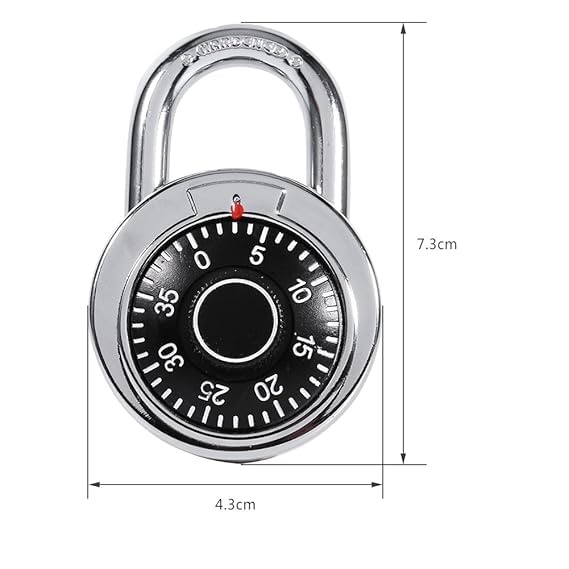 Image of Coded Lock, Rotary Padlock Combination Padlocks Rotary Padlock Digit Combination Locker Lock Safe Round Dial Number Luggage Suitcase Security.