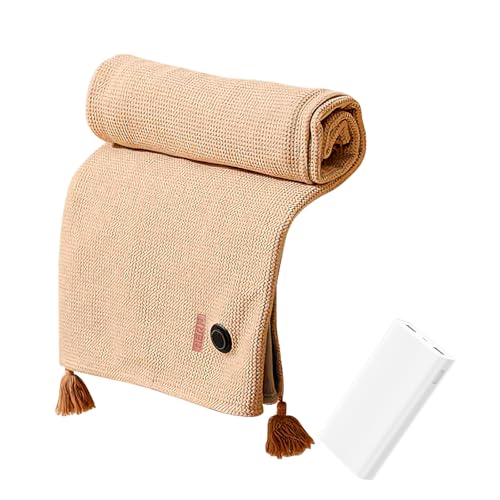 Portable Heated Shawl, 2025 New USB Heated Shawl Blanket, Wearable Electric Heating Blanket with 3 Heating Settings, Fast Heating Electric Blanket, Heat Pad for Home (Beige, with Charger)