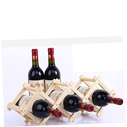 Soporte para botellas de vino de madera plegable para mesa miniatura 4