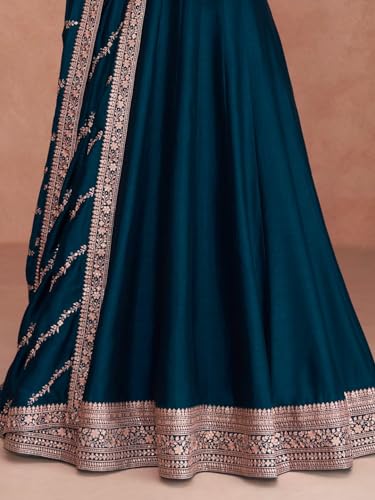 Image of Girl's Fashion Hub's Anarkali Gown with duaptta Set for Women, Chinon Silk Fabric || Ethnic Gown for Women