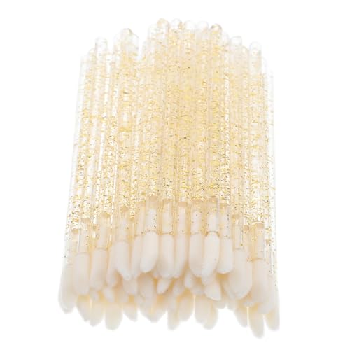 SOESFOUFU 100個 使い捨てクリスタルリップ刷 衛生的なプロ仕様リップブラシ ソフト素材で口紅 化粧師専用美容ツール