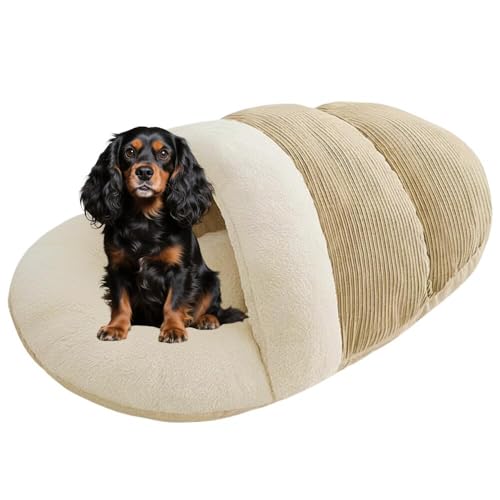 Lifetips キャバリア・キング・チャールズ・スパニエル ペットベッド 犬猫兼用 冬用 寝袋型 ふわふわ クッション 保温 防寒 洗える 小型犬 中型犬 室内 おしゃれ 北欧風 ソファ ハウス 快眠グッズ 抱っこ感覚 多頭飼い対応 寝具 抗菌 防臭 速