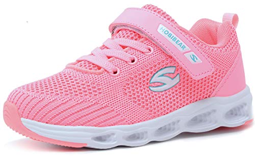 GUFANSI - Zapatillas Deportivas para niños, Unisex, Transpirables, Ligeras, para Interior y Exterior, para Correr, Color Rosa, Talla 33 EU