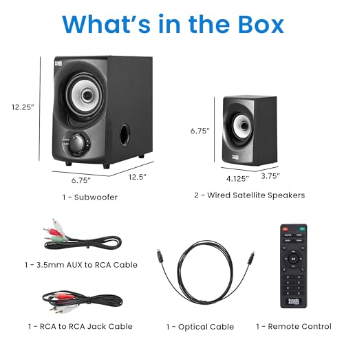 Image of Acoustic Audio by Goldwood Bluetooth 2.1 Speaker System 2.1-Channel Home Theater Speaker System, with Optical /Aux /USB /SD Inputs Black (AA2171)