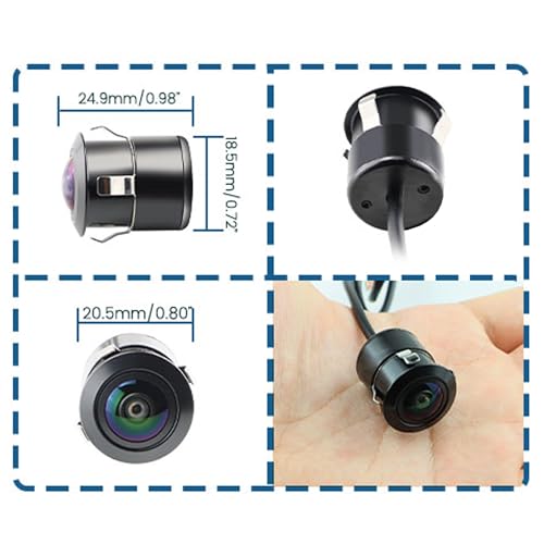 Audio Wheels Fisheye Lens AHD 1080P Car Reverse Camera|Backup Camera - 170° Wide Angle, Night Vision, Water-Resistant - Compatible with Car Android Monitors and AHD/CVBS Switcher Camera