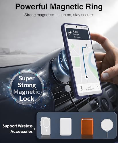 Image of STORMTAL for Samsung Galaxy Z Flip 8 Case with Privacy Screen Protector, [Compatible with Magsafe], [Full Body Hinge Protection], Magnetic Slim Case for Z Flip 8 Case Blue